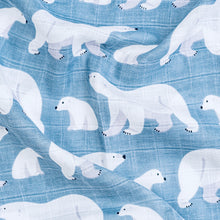 Load image into Gallery viewer, Large Muslin Swaddle | Polar Bear