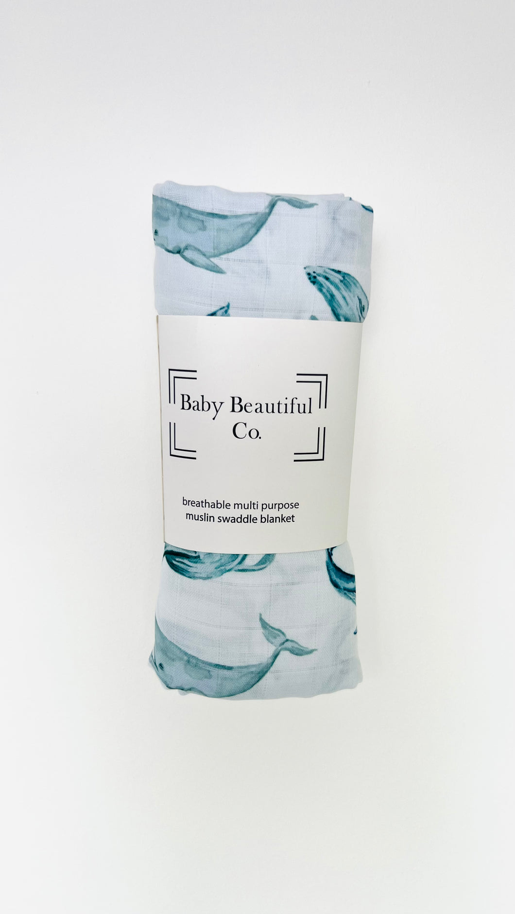 Large Baby Muslin Swaddle | Exclusive Whale Design