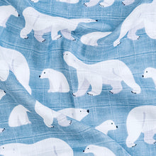 Load image into Gallery viewer, Large Muslin Swaddle | Polar Bear
